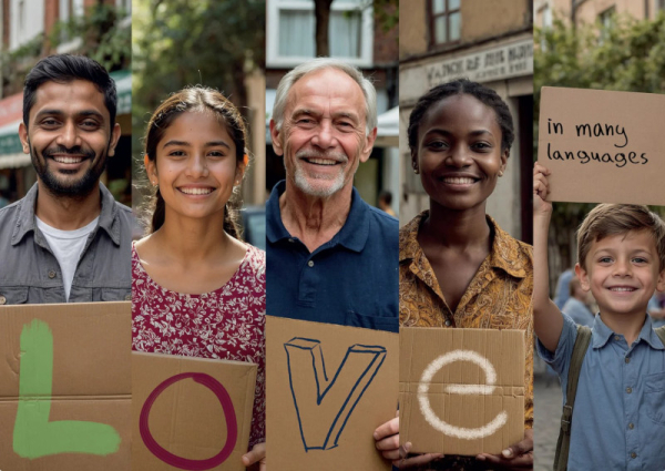 Love in many languages, multilingual