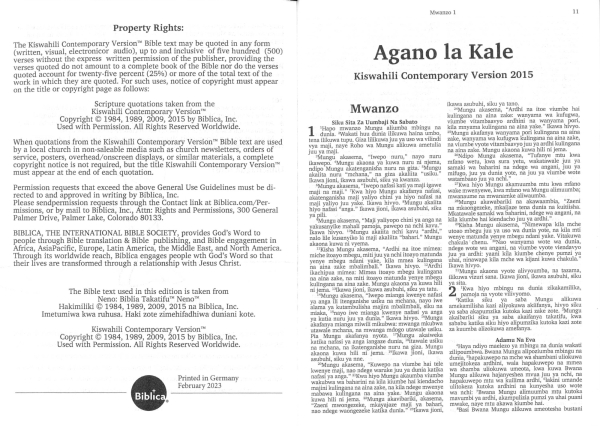 Bibel, Swahili (Kiswahili) Altes und Neues Testament